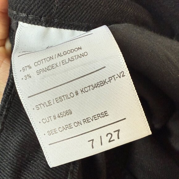 Kancan Flare Jeans High Rise Distressed Black Size 27 Petite - Picture 8 of 12